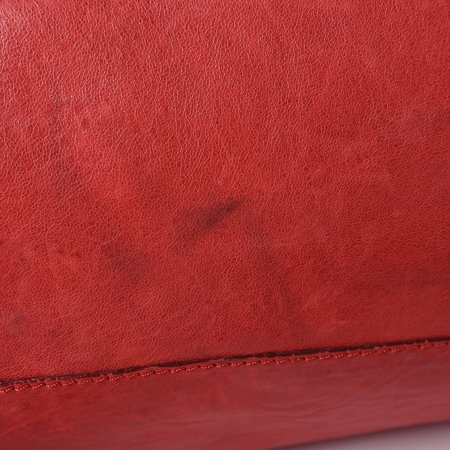 Fendi Calfskin Whipstitch Baguette Red 12 of 20