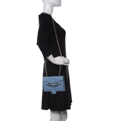 Gucci Soft Microguccissima Mini Emily Chain Shoulder Bag Mineral Blue 2 of 10