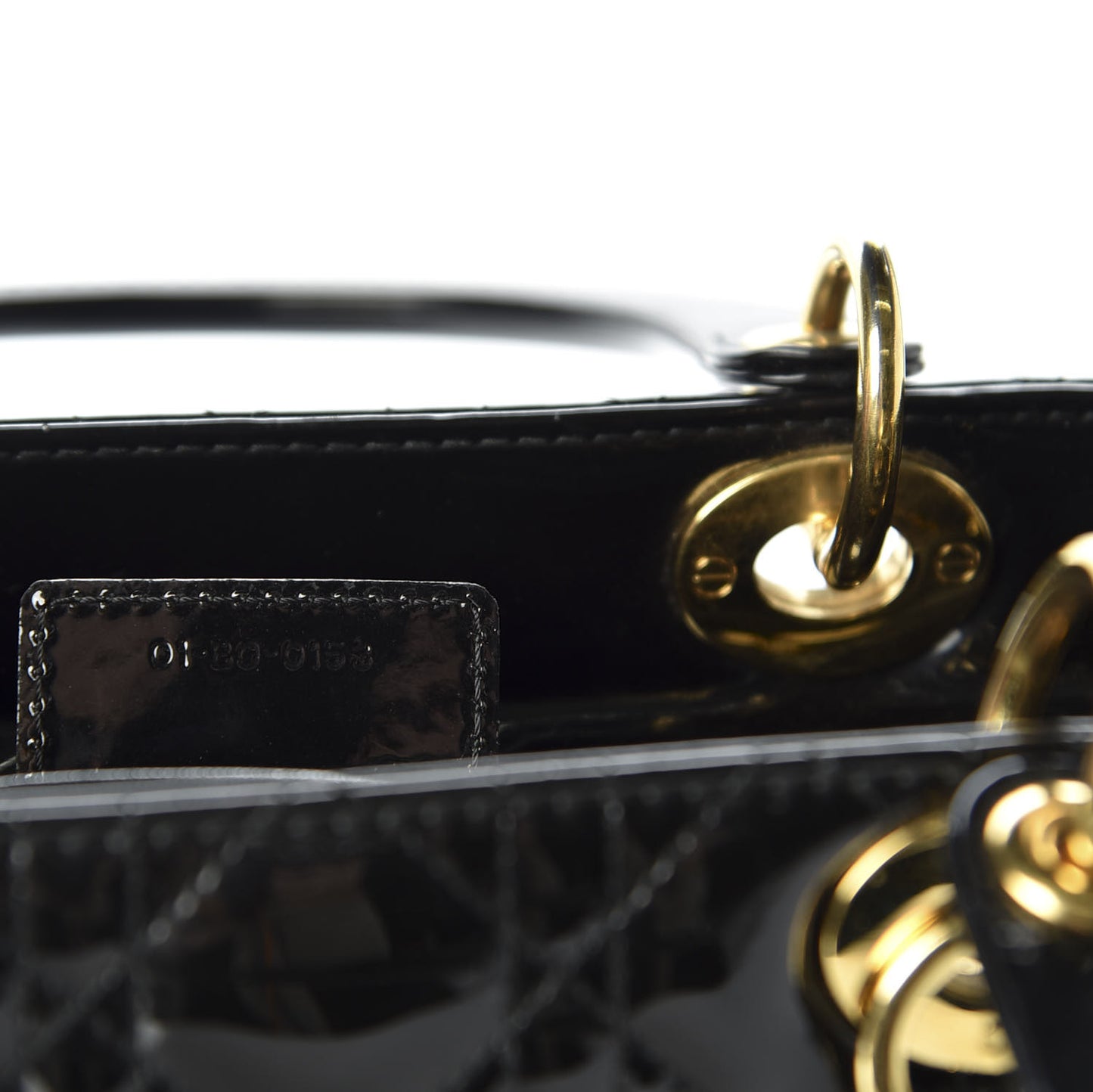 Patent Cannage Medium Lady Dior Black