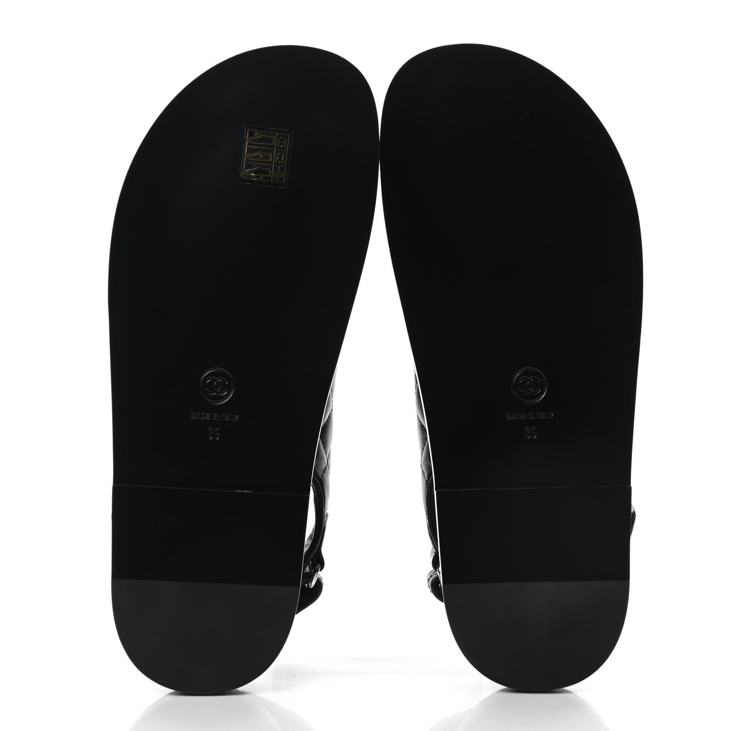 Chanel Lambskin Velcro Dad Sandals 39 Black 5 of 8