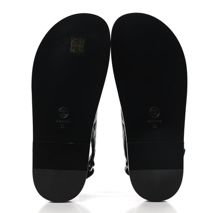 Chanel Lambskin Velcro Dad Sandals 39 Black 5 of 8