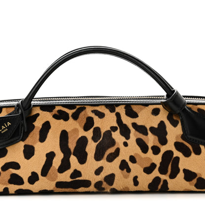 Alaia Calf Hair Leopard Print Le Teckel Clutch Brun Sepia 8 of 10