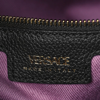 Versace Grained Calfskin La Medusa Bucket Bag Black 6 of 9