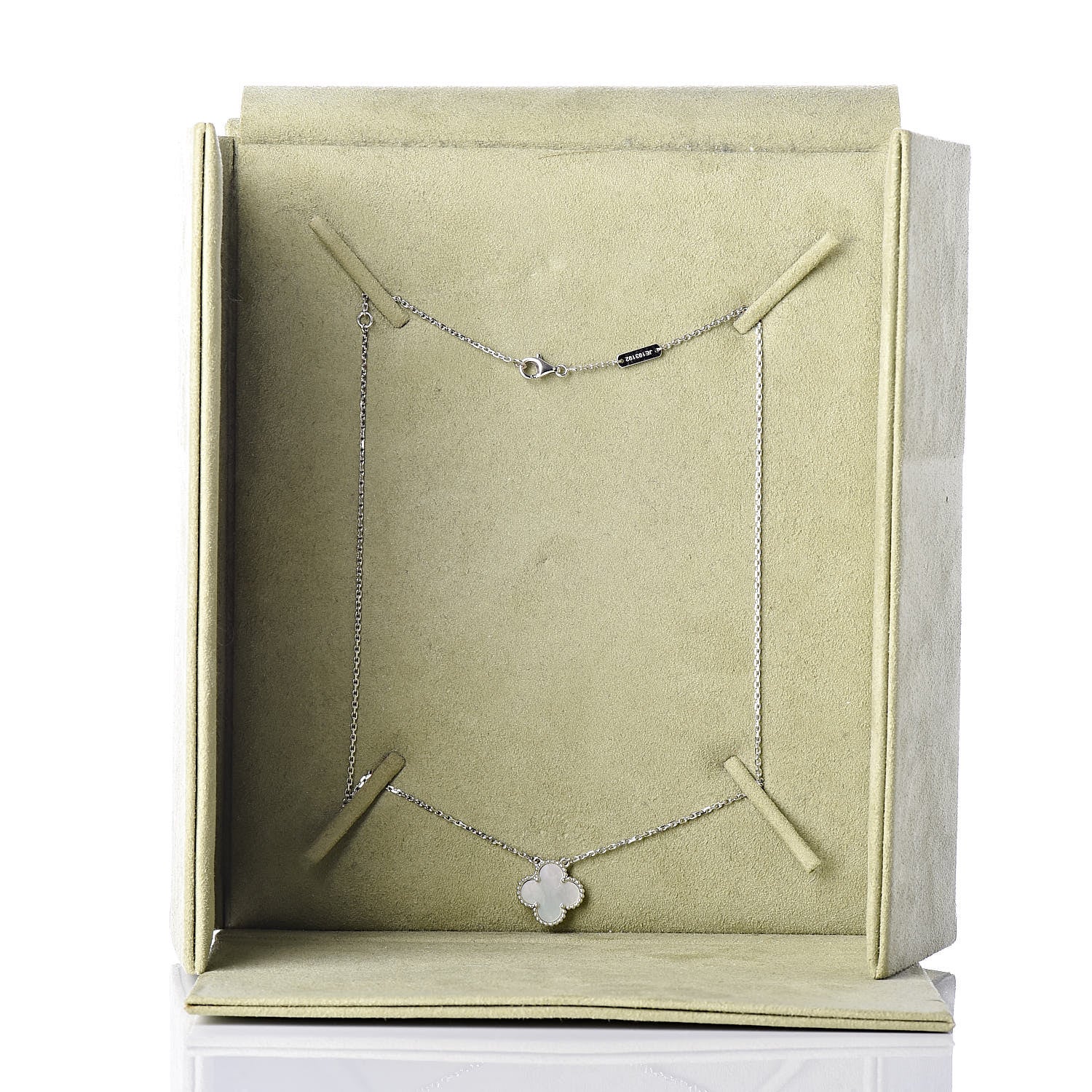 Van Cleef & Arpels 18K White Gold Mother of Pearl Vintage Alhambra Pendant Necklace 7 of 7