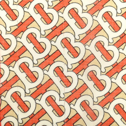 Burberry Wool Silk Icon Stripe Monogram TB Print Scarf Vermillion 4 of 5
