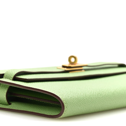 Hermes Epsom Verso Kelly Wallet To Go  Vert Criquet Bleu Brume 9 of 11