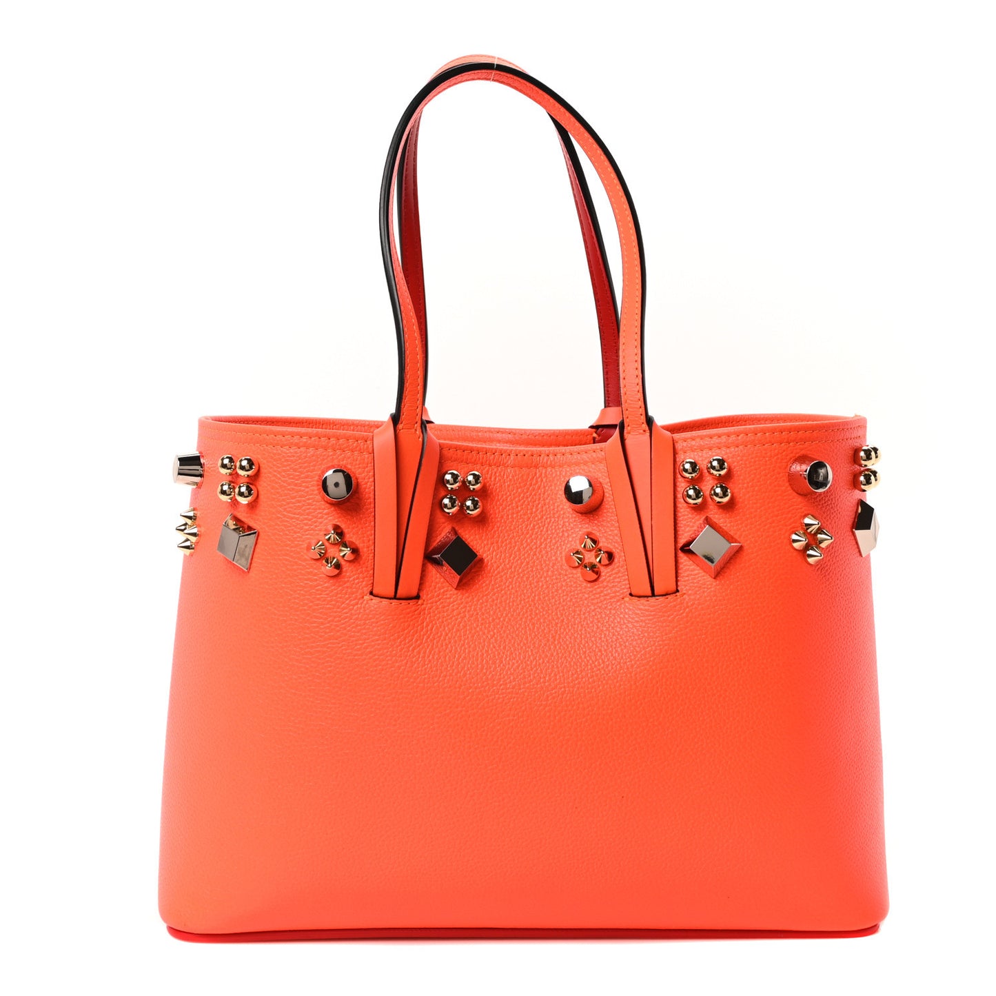 Calfskin Empire Spike Studded East West Cabata Tote Sunrise Multicolor