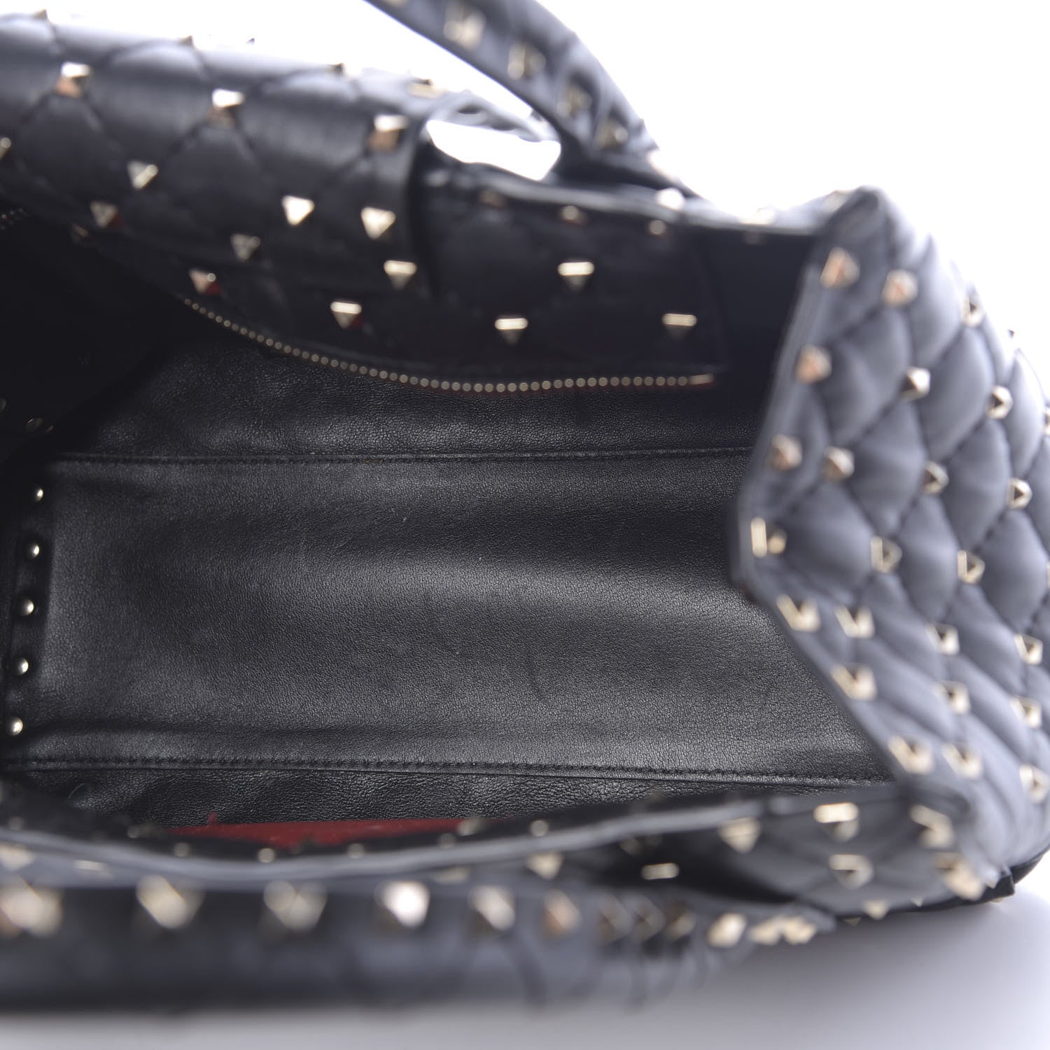Valentino Garavani Nappa Rockstud Spike Double Handle Tote Black 5 of 15