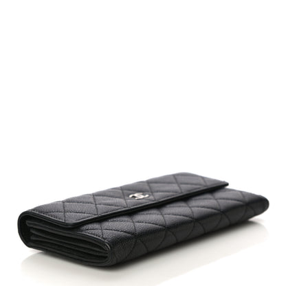 Chanel Caviar Quilted Large Gusset Flap Wallet Black 4 of 13