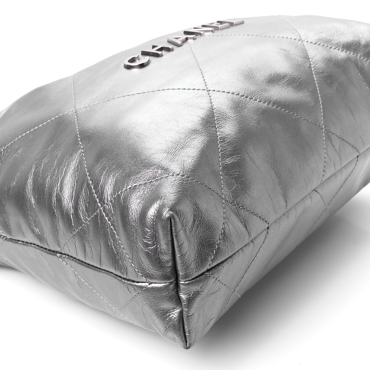 Chanel Metallic Calfskin Quilted Chanel 22 Silver 11 of 12