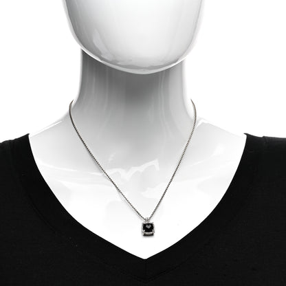 David Yurman Sterling Silver Diamond Black Onyx 9mm Chatelaine Pave Bezel Pendant Necklace 2 of 4