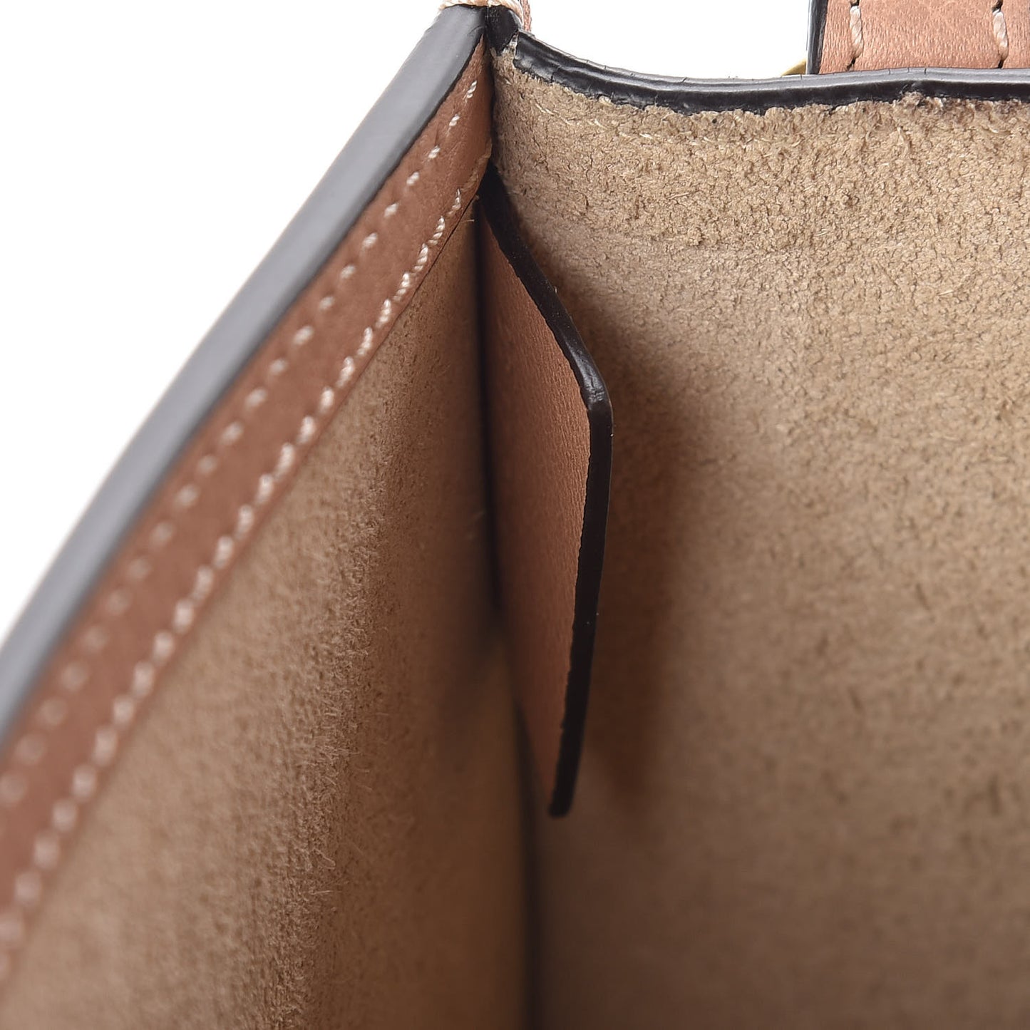Calfskin Suede Small Nile Bracelet Bag Biscotti Beige