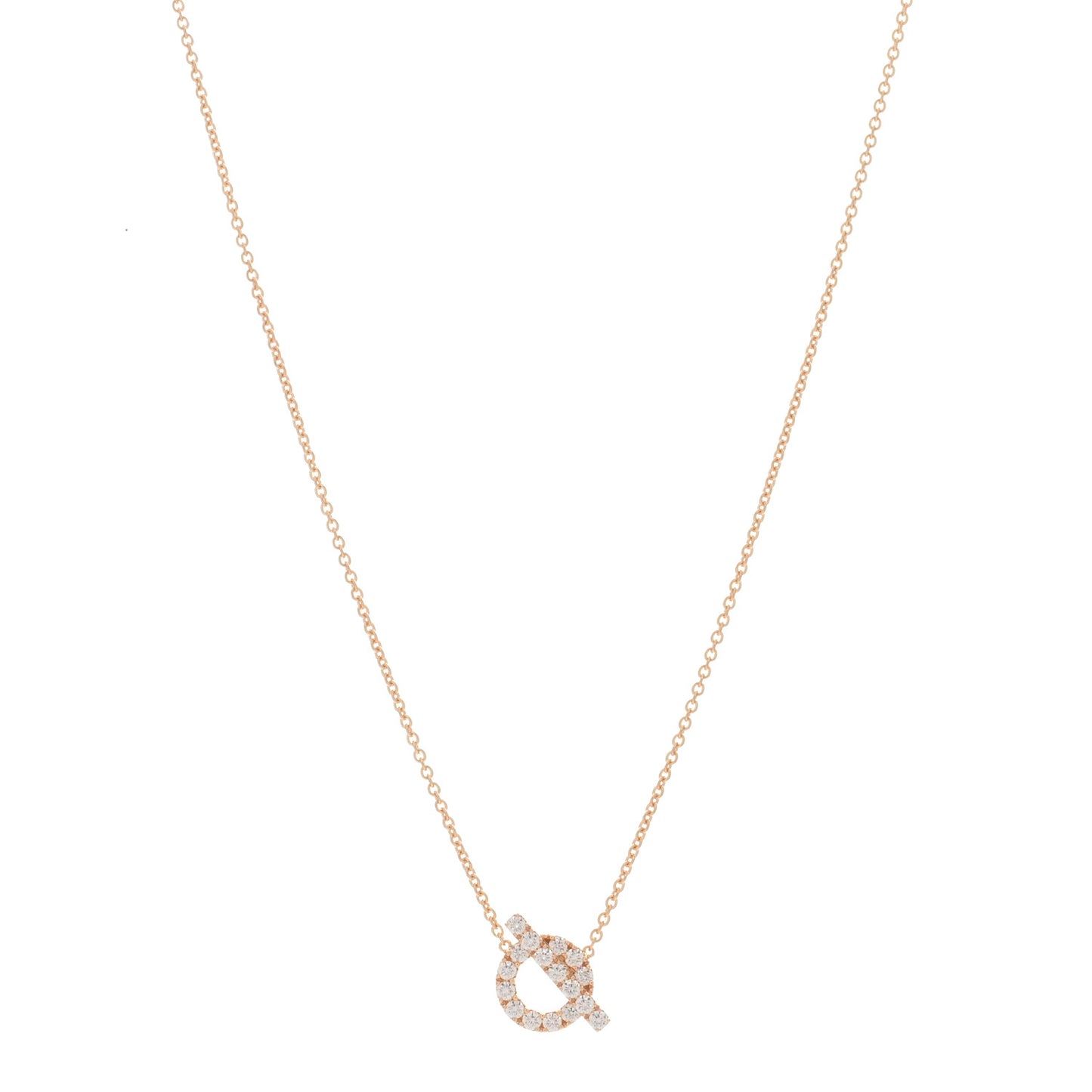 18K Rose Gold Diamond Finesse Pendant Necklace