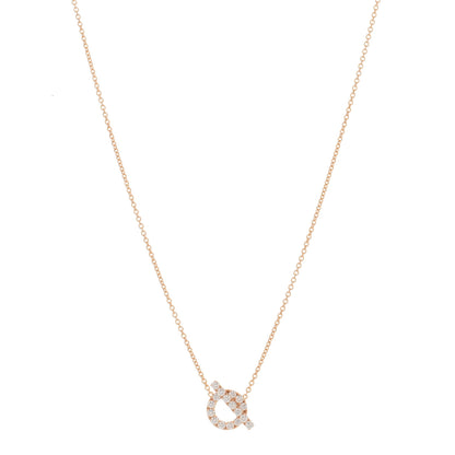 Hermes 18K Rose Gold Diamond Finesse Pendant Necklace 1 of 4