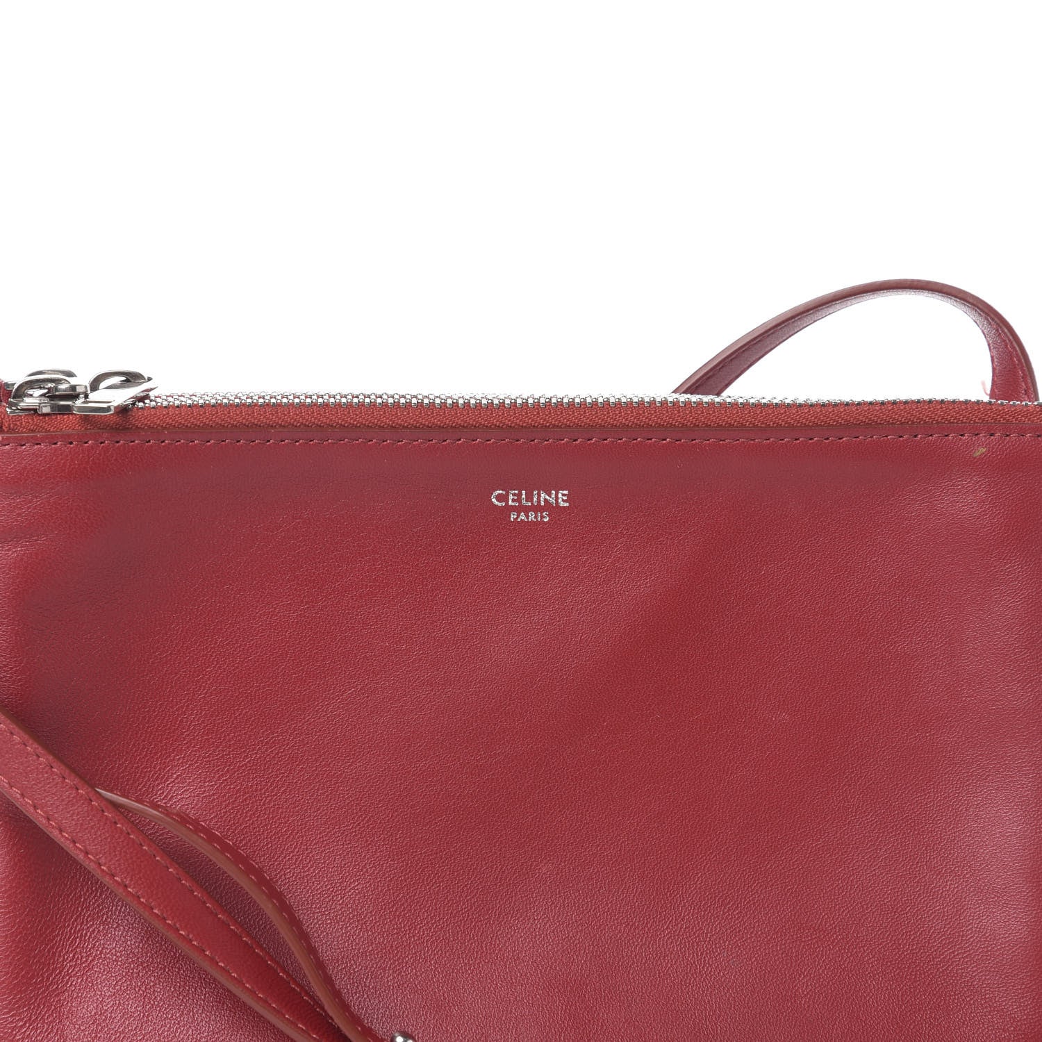 Celine Lambskin Small Trio Crossbody Bag Red 13 of 13
