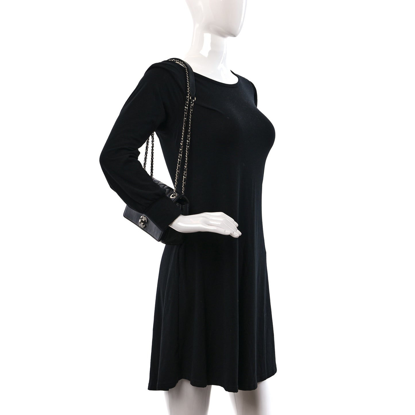 Sheepskin Quilted Medium Vintage Mademoiselle Flap Black