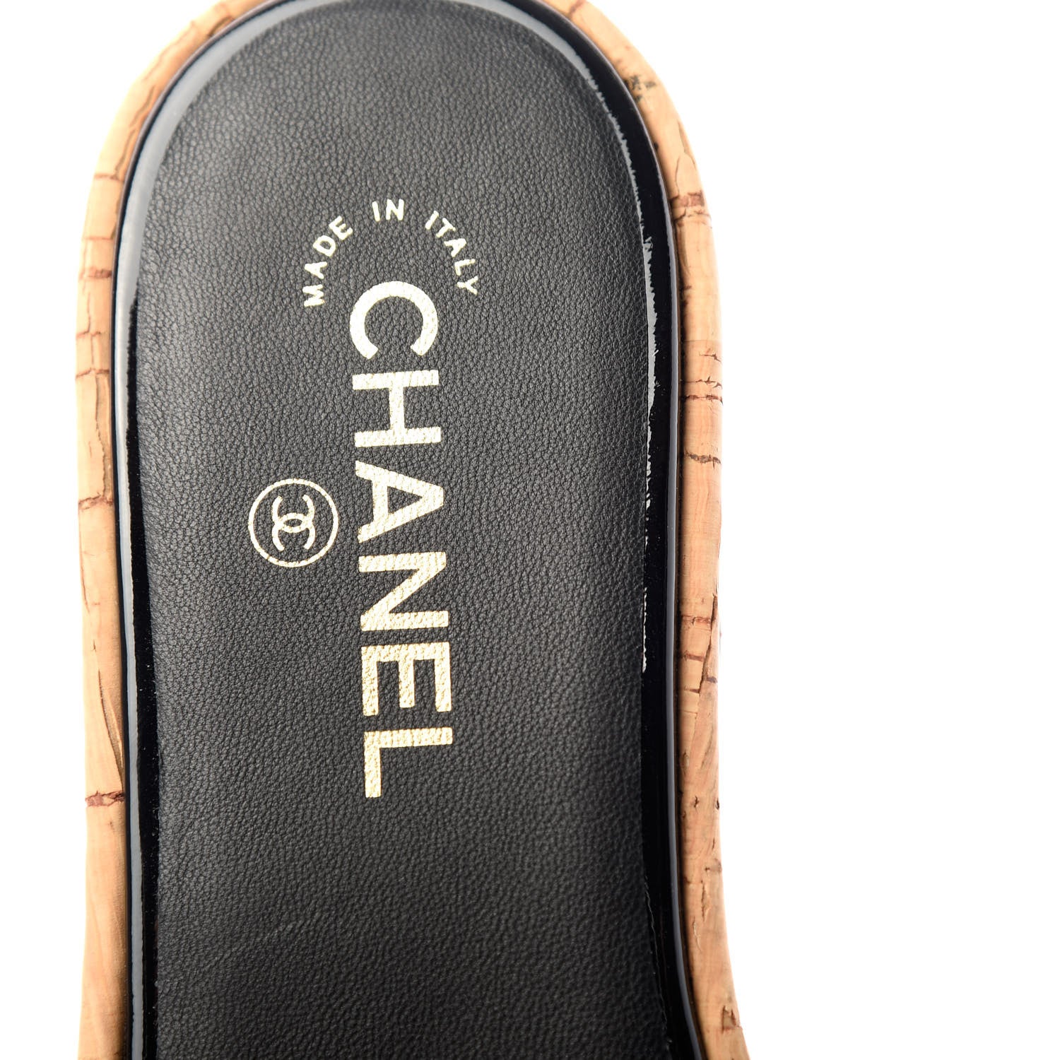 Chanel Tweed Cork CC Mule Sandal 40 Black 8 of 11