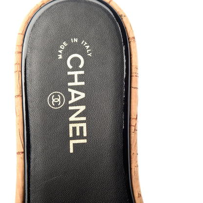 Chanel Tweed Cork CC Mule Sandal 40 Black 8 of 11