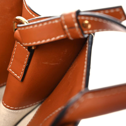 Celine Canvas Calfskin Jacquard Floral Small Vertical Cabas Black Tan 18 of 21