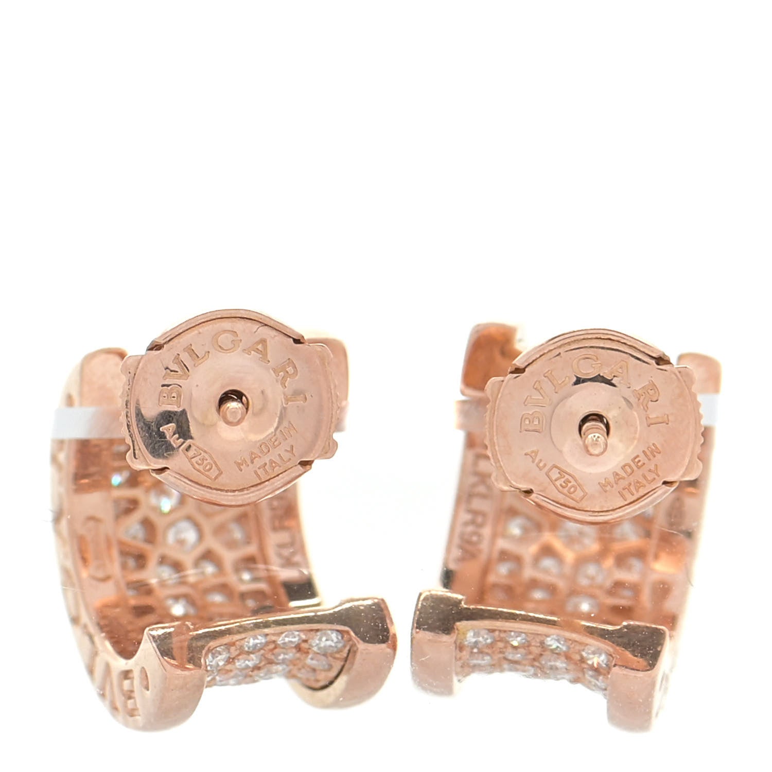 Bulgari 18K Rose Gold Diamond B.Zero1 Huggie Earrings 3 of 5