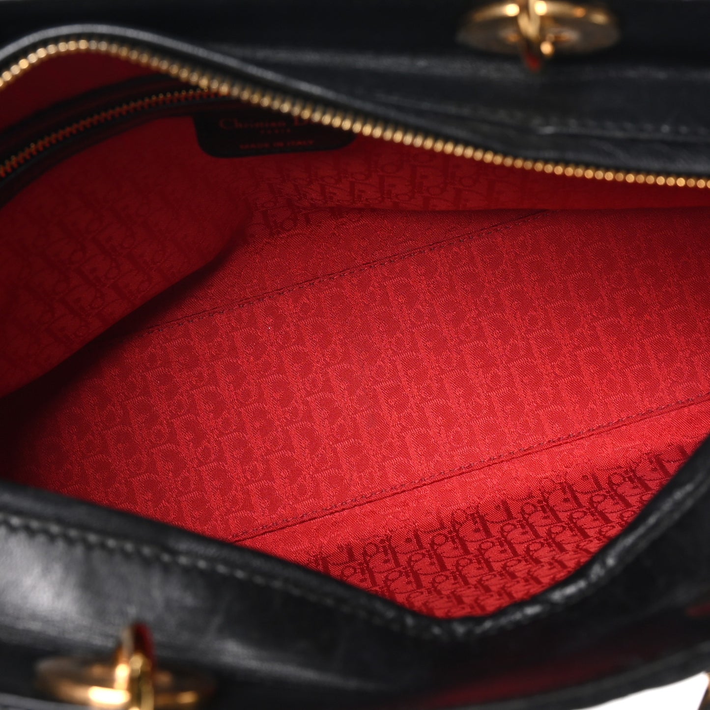 Lambskin Cannage Large Lady Dior Black