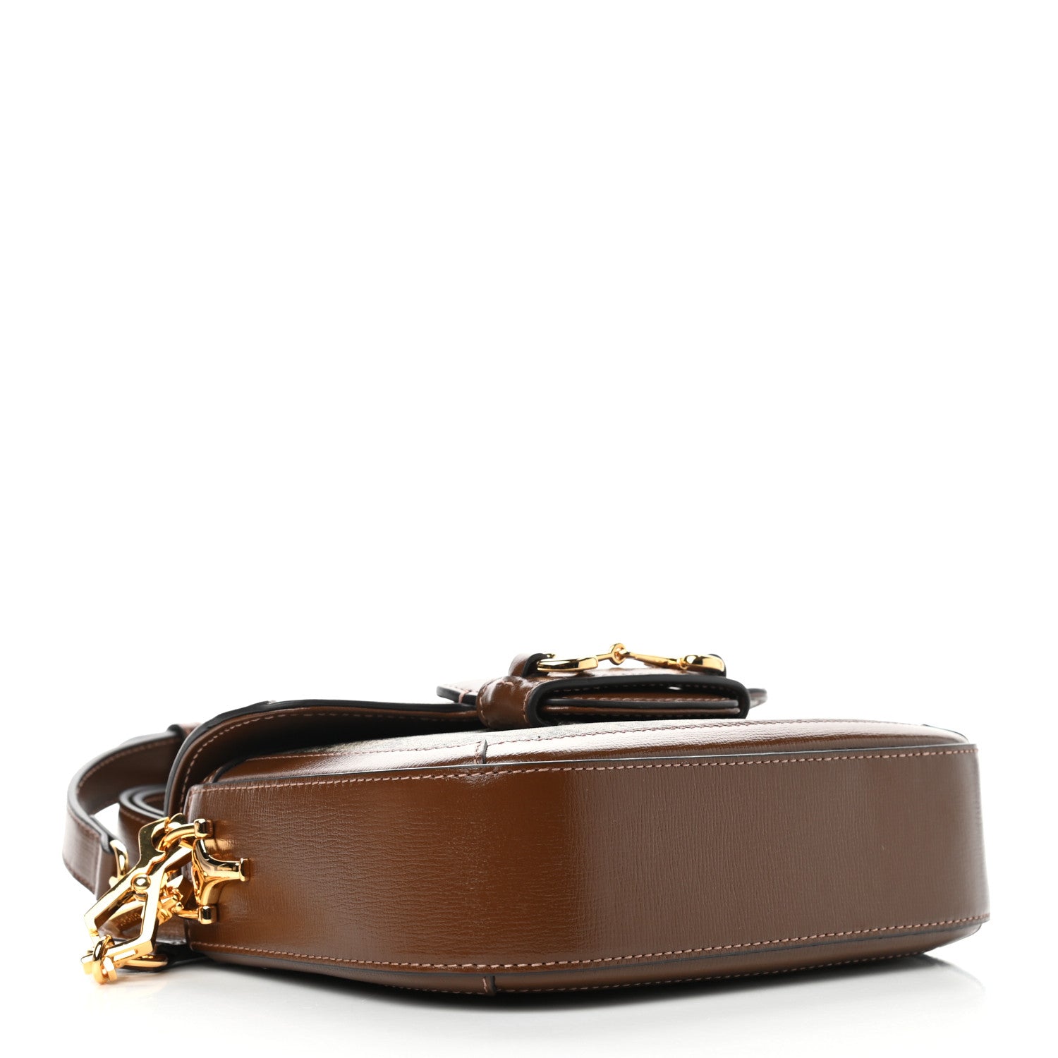 Gucci GG Supreme Monogram Web Mini Horsebit 1955 Shoulder Bag Beige Brown Sugar 4 of 9