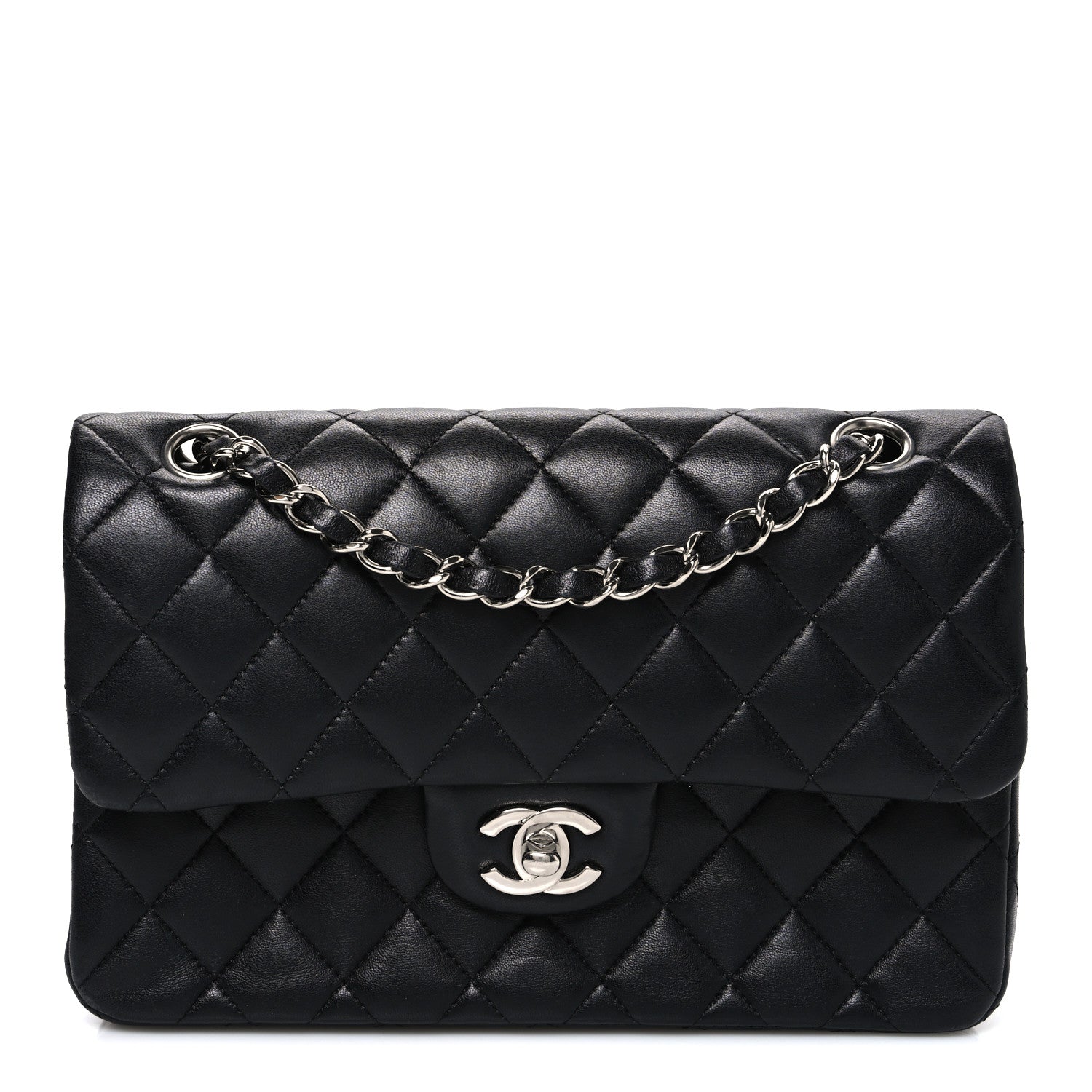 Chanel Lambskin Quilted Small Double Flap Black 1 of 10