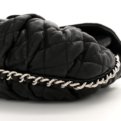 Chanel Washed Lambskin Quilted Medium Chain Around Messenger Black 10 of 12