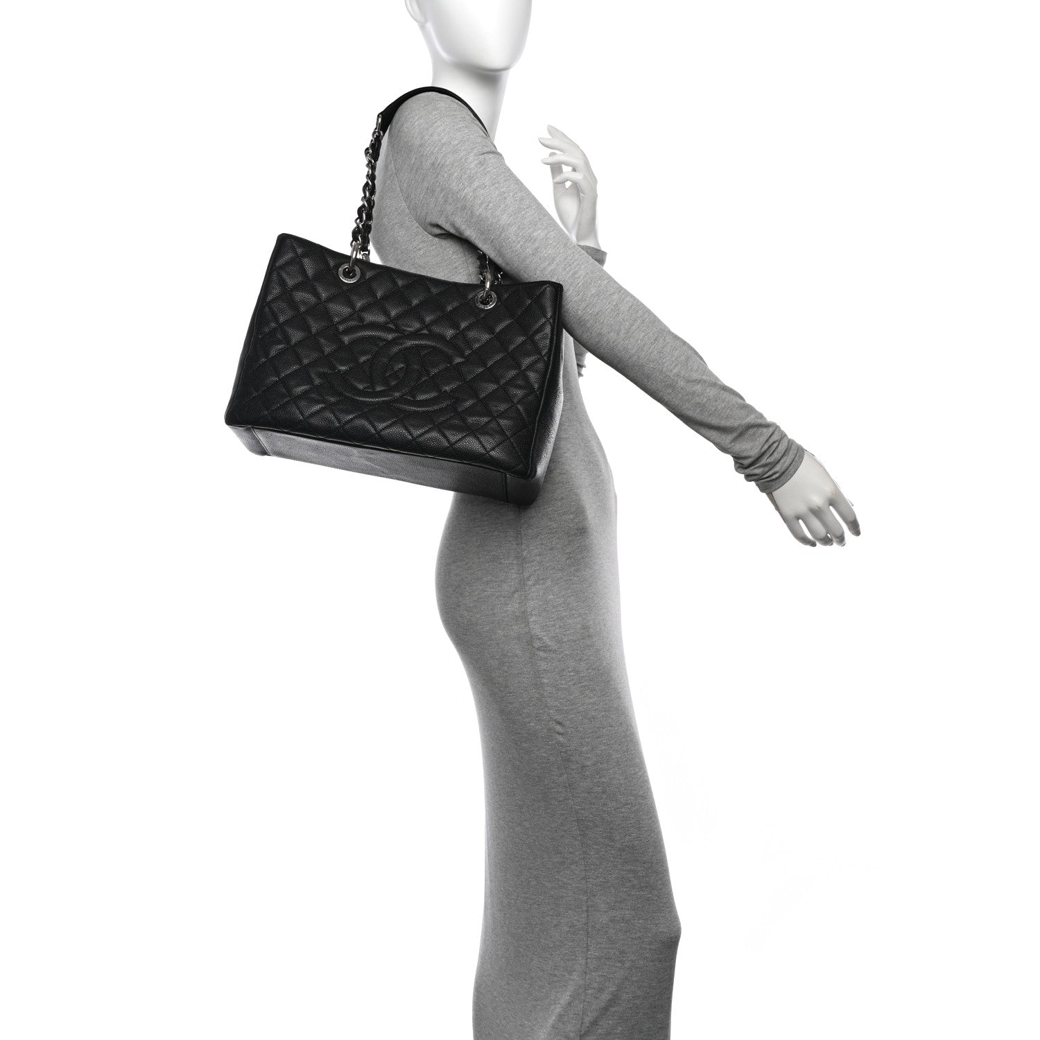 Chanel Caviar Quilted Grand Shopping Tote GST Black 2 of 10