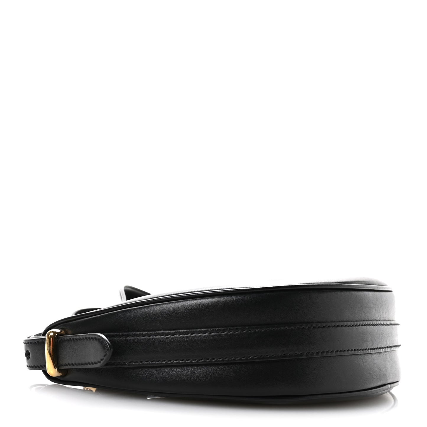 Soft Calfskin Arque Shoulder Bag Black