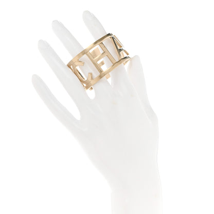 Chanel Metal Logo Cuff Gold 2 of 4
