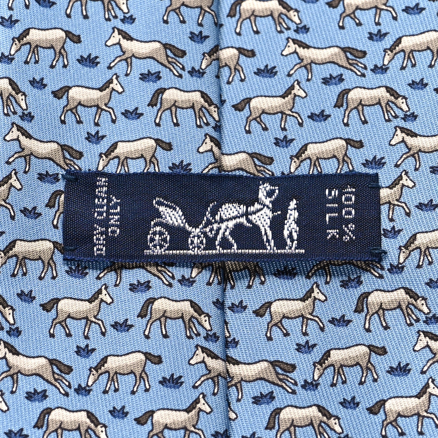 Printed Silk Mens Neck Tie Bleu