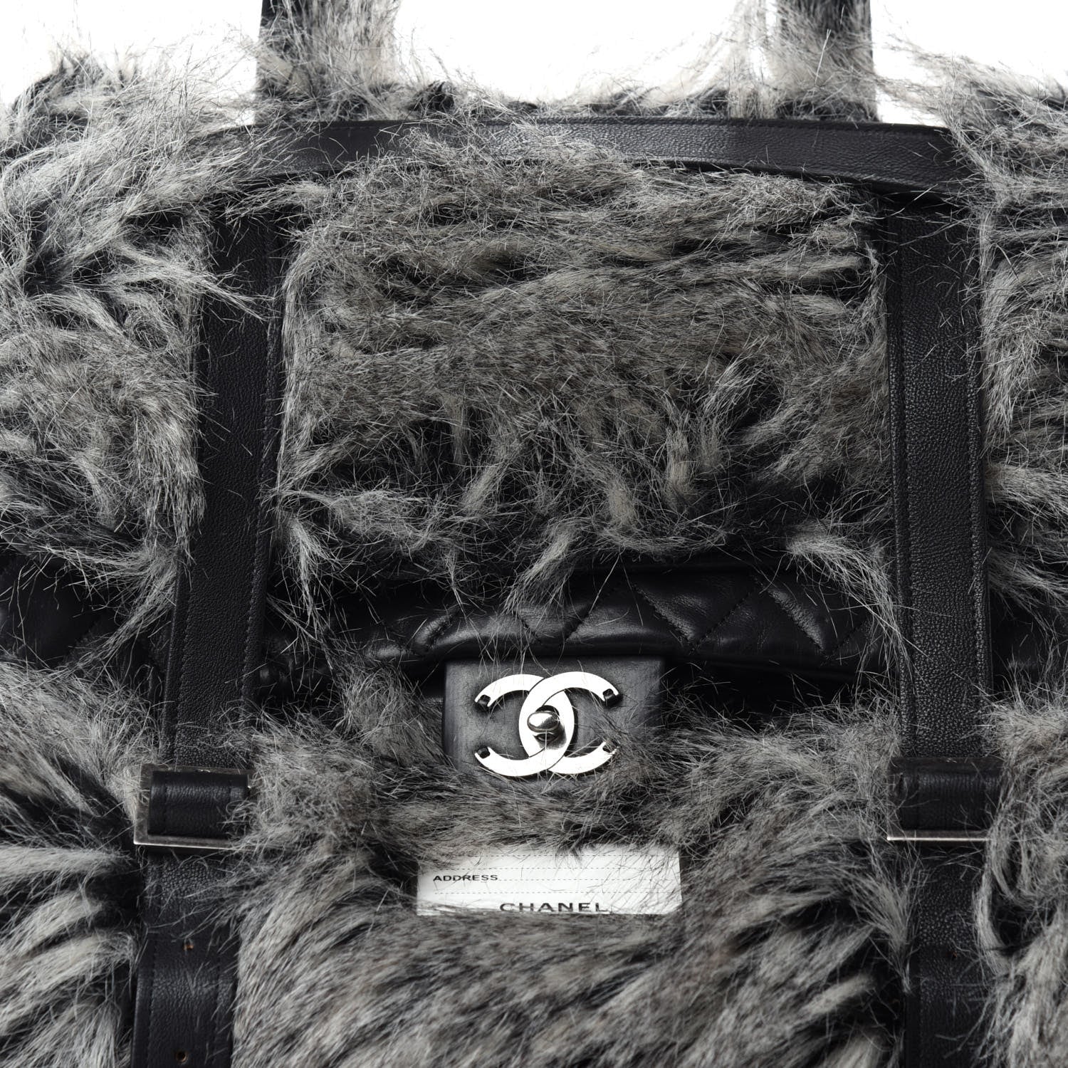 Chanel Iridescent Calfskin Fantasy Fur Backpack Grey 12 of 12