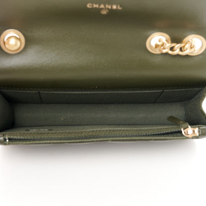 Chanel Lambskin Quilted Pillow Crush Flap Phone Holder With Chain Green 5 of 11