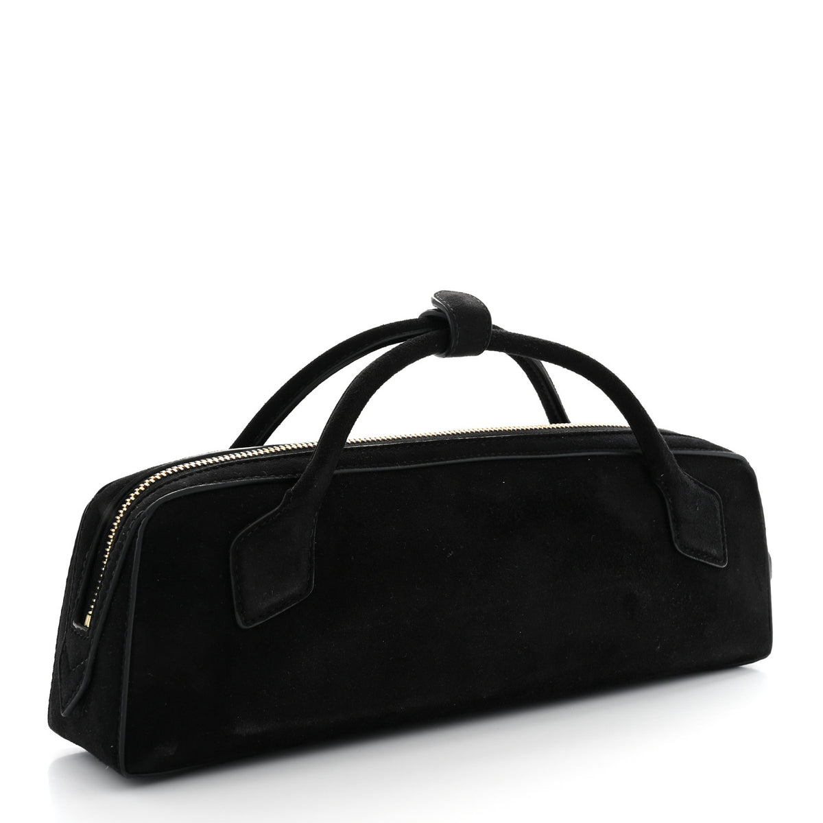 Suede Goatskin Le Teckel Clutch Black