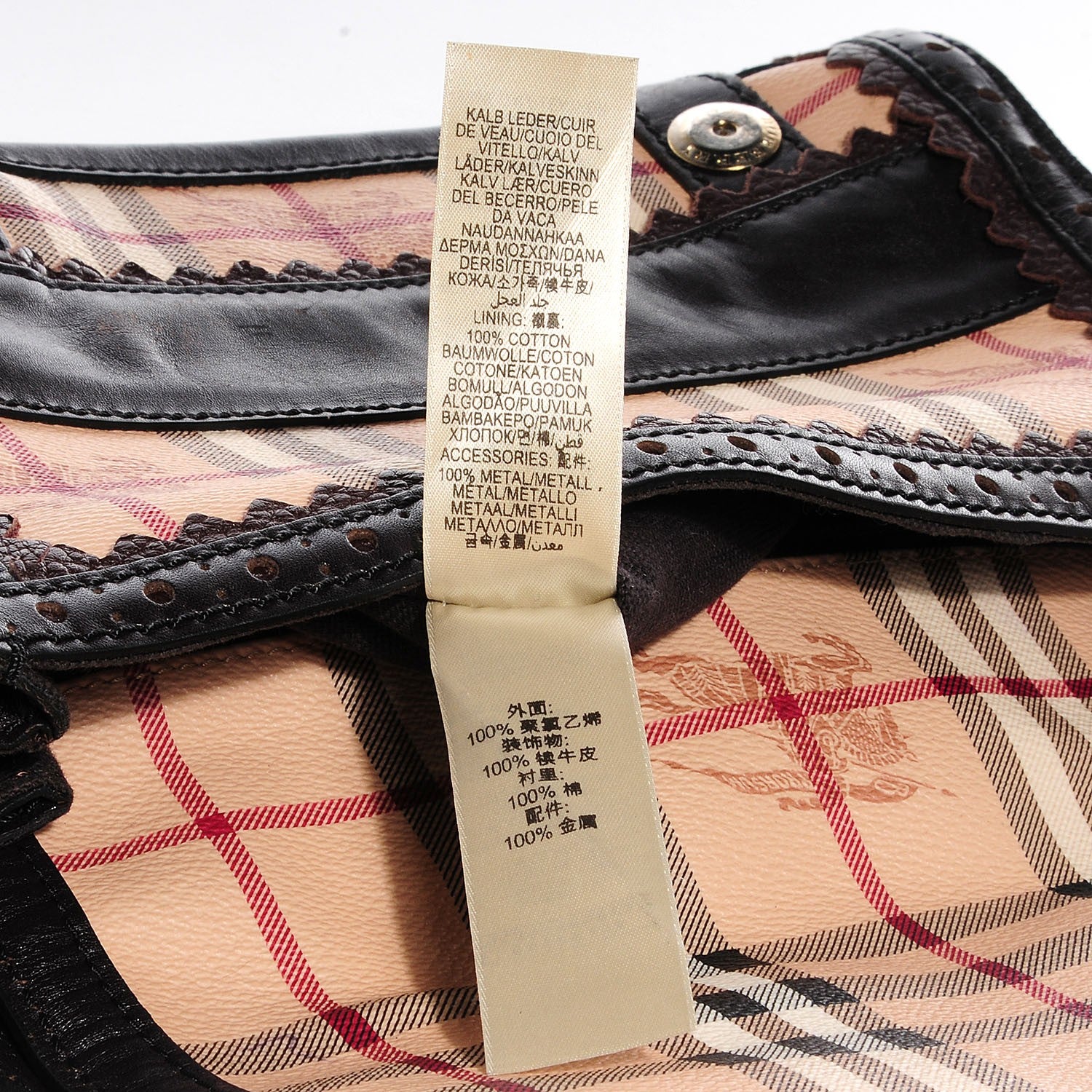 Burberry Haymarket Check Satchel Crossbody Bag Chocolate 3 of 11