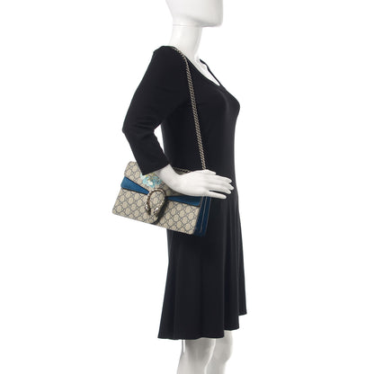 Gucci GG Supreme Monogram Blooms Small Dionysus Shoulder Bag Beige Navy Vintage Blue 2 of 18