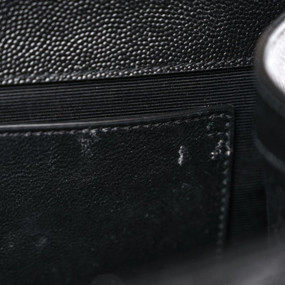 Saint Laurent Grain De Poudre Textured Mixed Matelasse Triquilt Medium Monogram Satchel Black 10 of 13