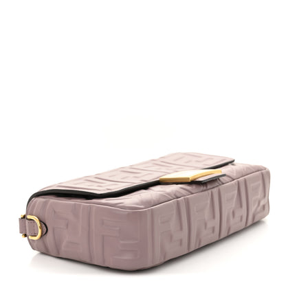 Fendi Nappa FF 1974 Embossed Baguette Mauve 4 of 11