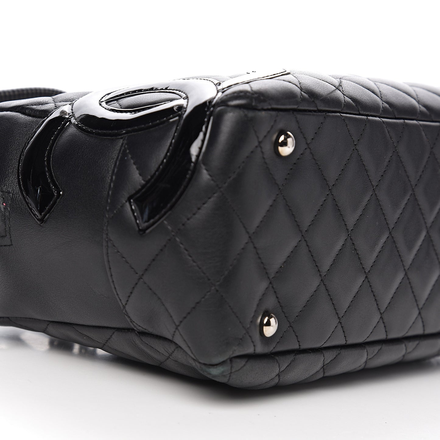 Calfskin Quilted Large Cambon Bowler Black