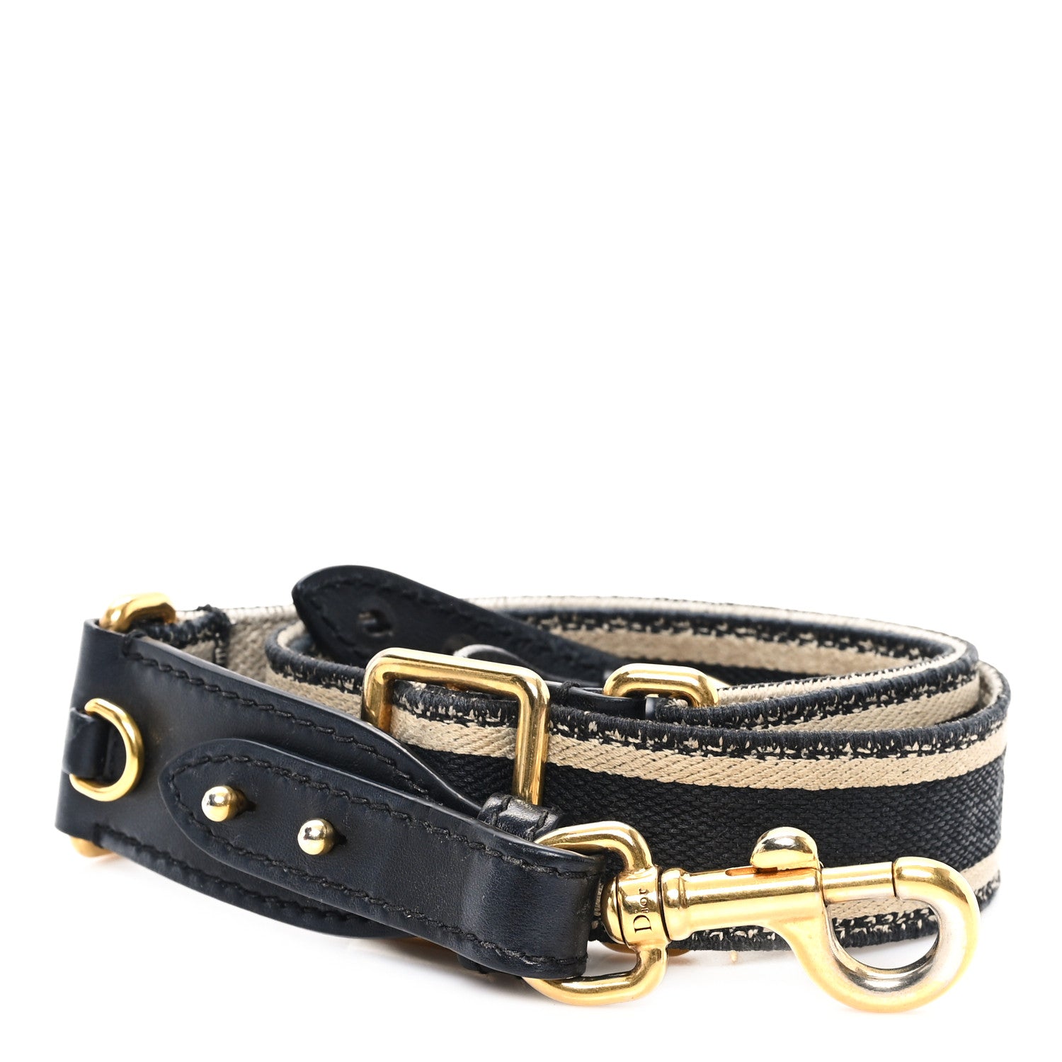 Christian Dior Canvas Embroidered Shoulder Strap Blue 1 of 4