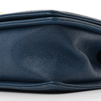 Chanel Iridescent Caviar Chevron Quilted Medium Boy Flap Blue 9 of 9