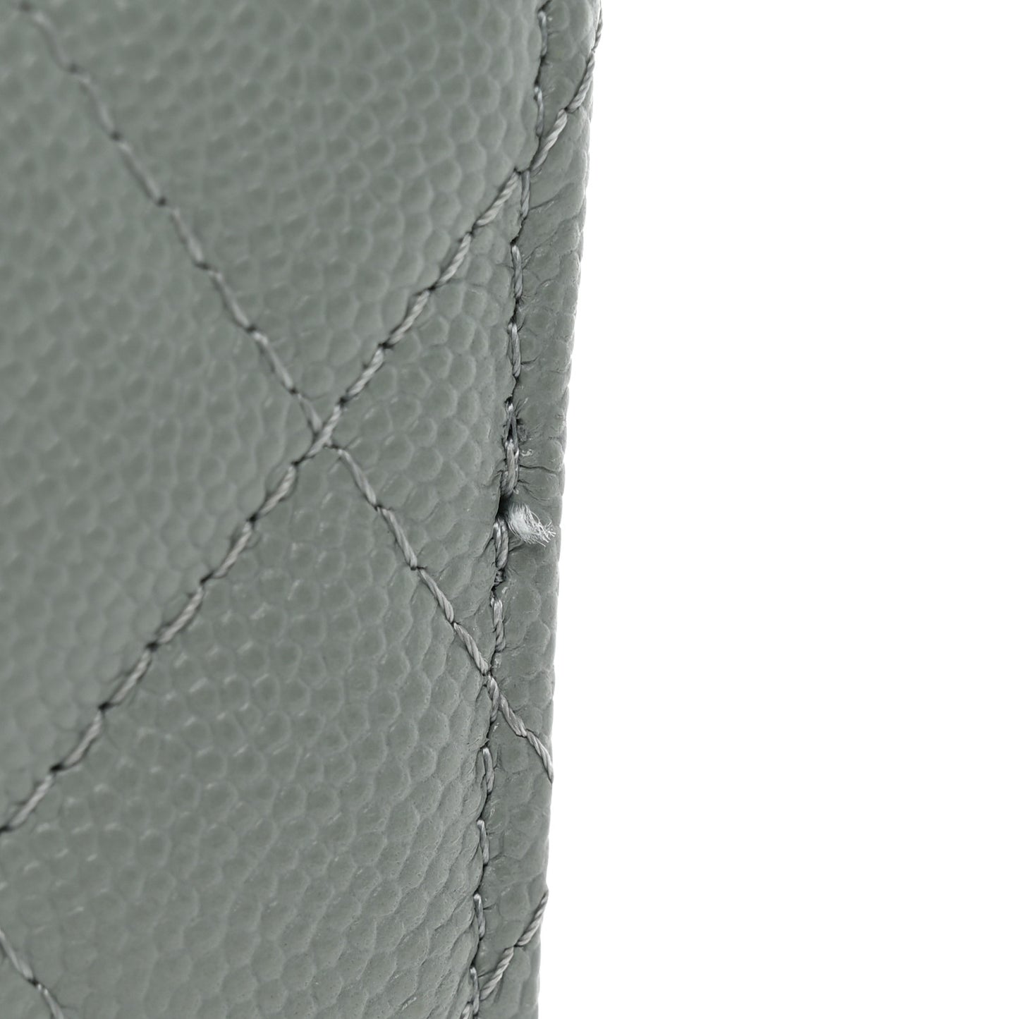 Caviar Quilted Classic 4 Key Holder Wallet Grey
