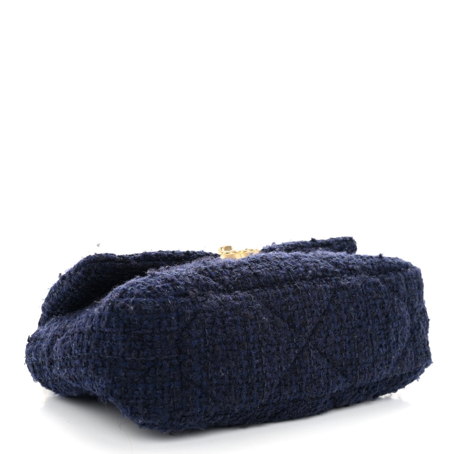 Tweed Quilted Medium Chanel 19 Flap Navy Blue Black