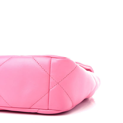 Chanel Shiny Lambskin Quilted Medium Chanel 19 Flap Neon Pink 9 of 10