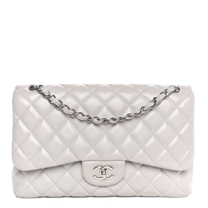 Chanel Caviar Quilted Jumbo Double Flap Light Grey 1 of 16