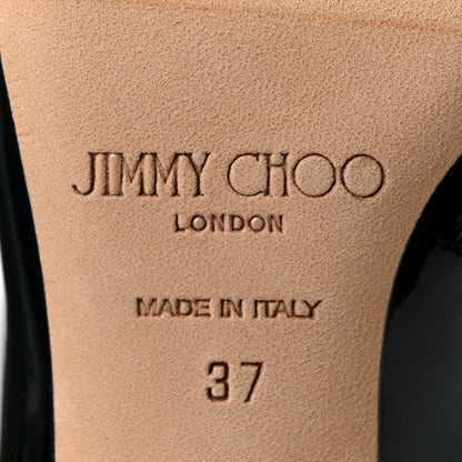 Jimmy Choo Patent Calfskin Wilbur Pump 37 Black 6 of 9