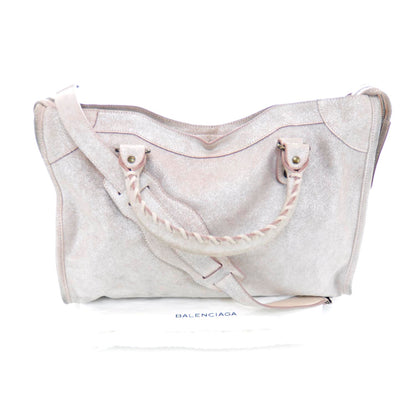 Balenciaga Metallic Craquele Calfskin Classic Hardware City Bois de Rose 3 of 9