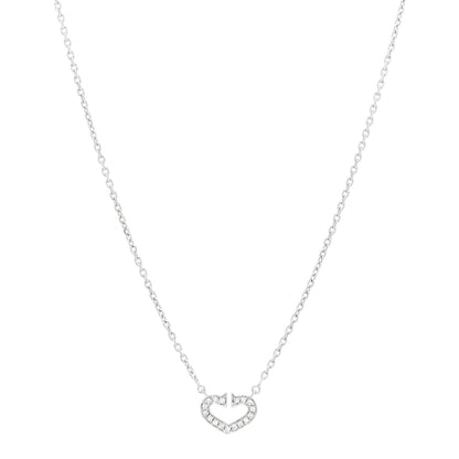 Cartier 18K White Gold Diamond Small Hearts and Symbols Pendant Necklace 1 of 3
