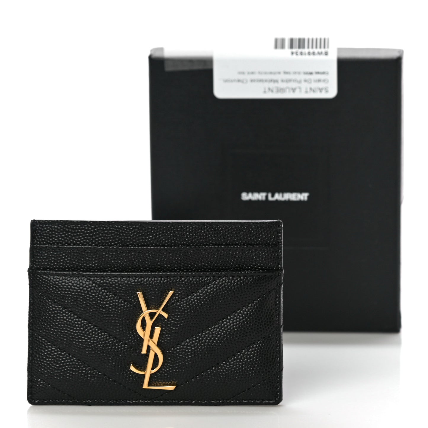 Grain De Poudre Matelasse Chevron Monogram Credit Card Case Black